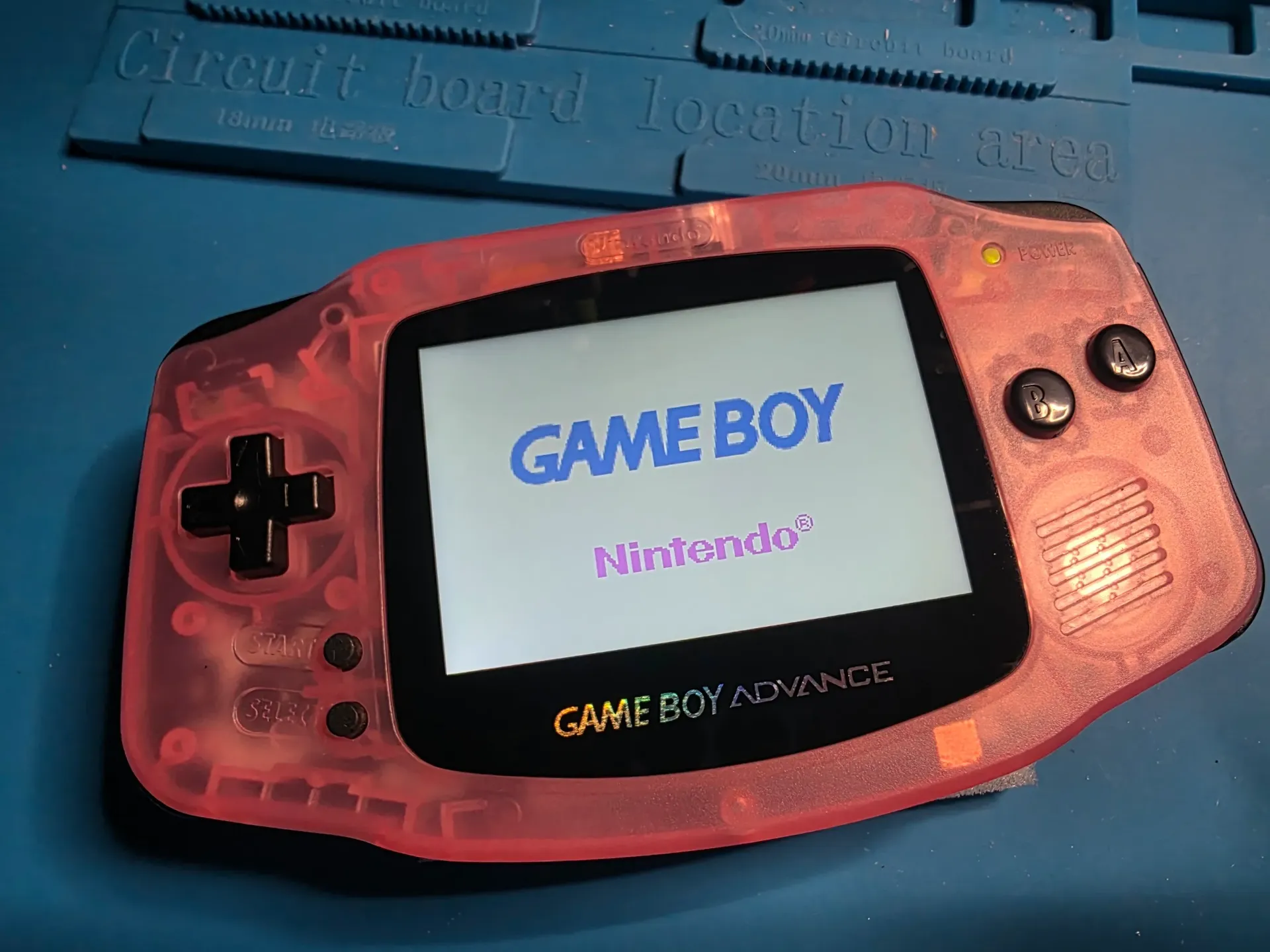 Clear Pink Nintendo Game Boy Advanced (Modded)